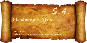 Strohmayer Alex névjegykártya
